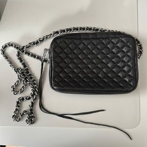 Rebecca Minkoff black quilted ‘flirty’ leather crossbody with silver hardware